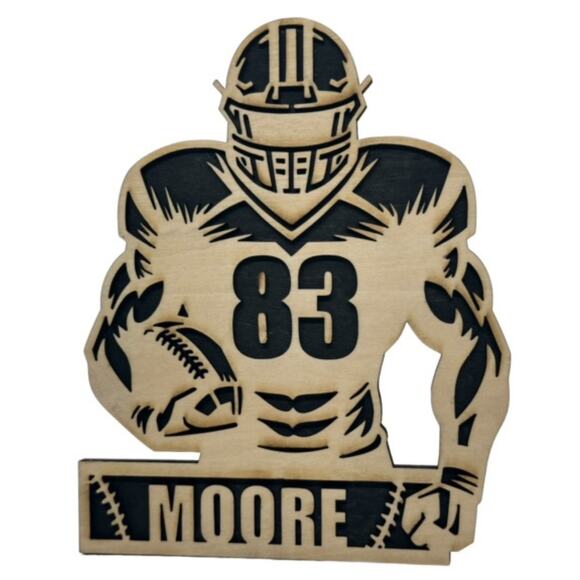 Personalized Football Sign Laser Engraved Gift Custom Plaque Sports Trophy - Picture 7 of 7